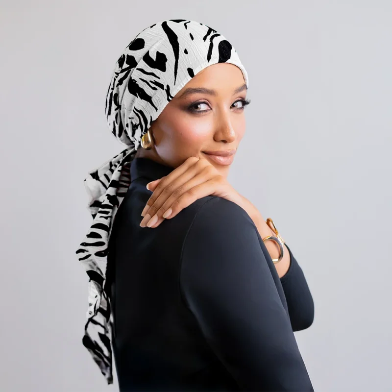 Spanish Turban Fresca Printed Cotton - Grey&black