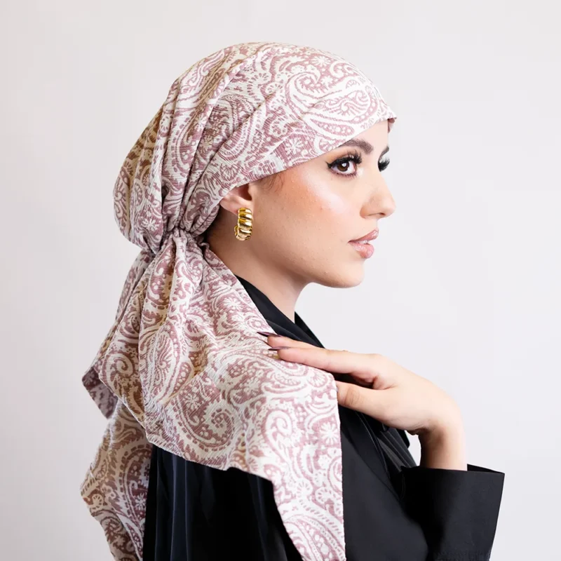 Spanish Turban Fresca Printed Cotton - Puce