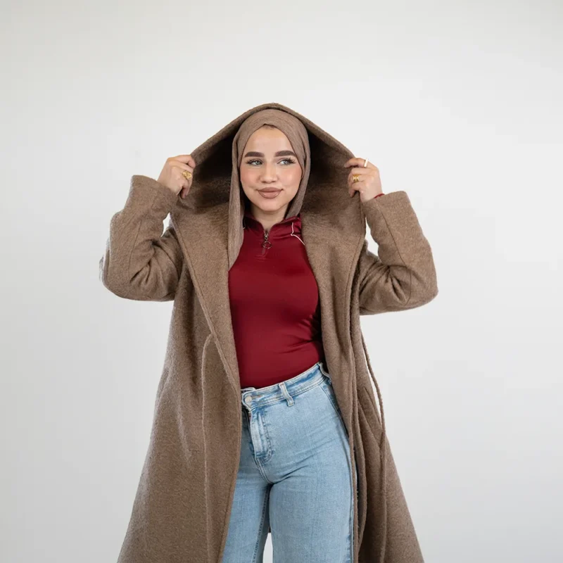 Mohair Knot Coat - Coffee