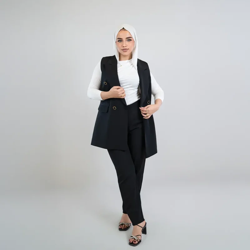 Formal Suit - Sleeveless Black